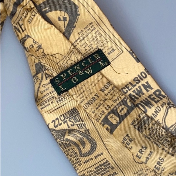 Spencer Lowe necktie vintage football themed - Picture 3 of 4
